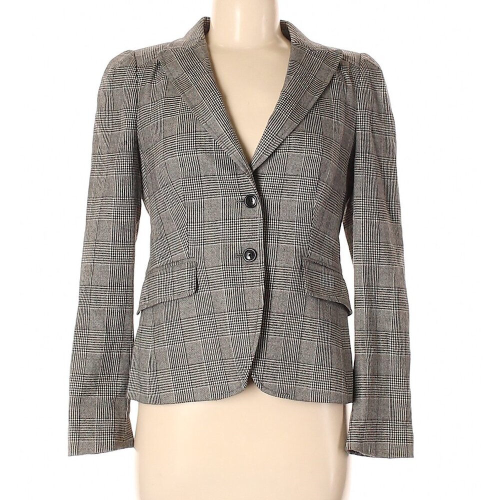 Banana Republic Plaid Wool Stretch Blazer